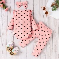 Fashion Solid Color Flower Button Baby Clothing Sets main image 4