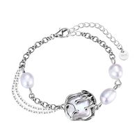 Baroque Style Square Silver Pearl Bracelets 1 Piece main image 5