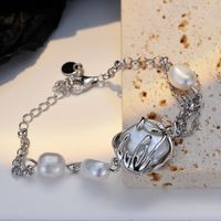 Baroque Style Square Silver Pearl Bracelets 1 Piece main image 3