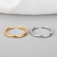 Simple Style Solid Color Silver Plating Open Ring 1 Piece main image 1