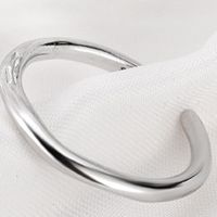 Simple Style Solid Color Silver Plating Open Ring 1 Piece sku image 1