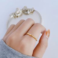 Simple Style Solid Color Titanium Steel Plating Rings 1 Piece sku image 3