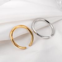 Simple Style Solid Color Silver Plating Open Ring 1 Piece main image 2