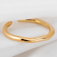 Simple Style Solid Color Silver Plating Open Ring 1 Piece sku image 2