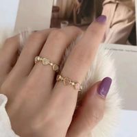 Fashion Heart Shape Copper Plating Opal Rings 1 Piece main image 5