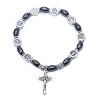 Retro Cross Obsidian Plating Unisex Bracelets 1 Piece sku image 1