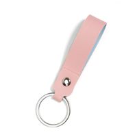 Simple Style Round Solid Color Pu Leather Alloy Unisex Bag Pendant Keychain 1 Piece sku image 3