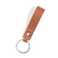 Simple Style Round Solid Color Pu Leather Alloy Unisex Bag Pendant Keychain 1 Piece sku image 2