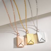 Simple Style Envelope Stainless Steel Inlay Rhinestones Pendant Necklace 1 Piece main image 1