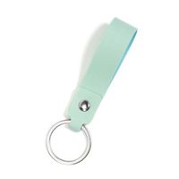 Simple Style Round Solid Color Pu Leather Alloy Unisex Bag Pendant Keychain 1 Piece sku image 4