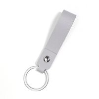 Simple Style Round Solid Color Pu Leather Alloy Unisex Bag Pendant Keychain 1 Piece sku image 6