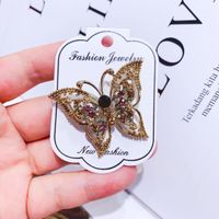 Simple Style Rabbit Swan Butterfly Alloy Plating Hollow Out Inlay Rhinestones Women's Brooches main image 5