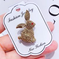 Simple Style Rabbit Swan Butterfly Alloy Plating Hollow Out Inlay Rhinestones Women's Brooches sku image 2