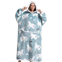 Animal Round Neck Velvet Polyester Breathable Pajamas sku image 1