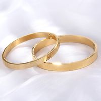 Simple Style Number Stainless Steel Plating Bangle 1 Set main image 9
