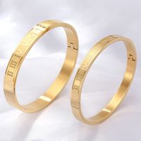 Simple Style Number Stainless Steel Plating Bangle 1 Set main image 8