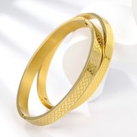 Simple Style Number Stainless Steel Plating Bangle 1 Set main image 7