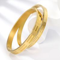 Simple Style Number Stainless Steel Plating Bangle 1 Set main image 5
