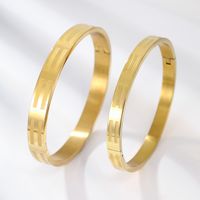 Simple Style Number Stainless Steel Plating Bangle 1 Set main image 4