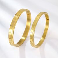 Simple Style Number Stainless Steel Plating Bangle 1 Set main image 3