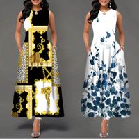 Women's Straight Skirt Fashion Round Neck Printing Sleeveless Polka Dots Flower Leopard Maxi Long Dress Daily main image 3