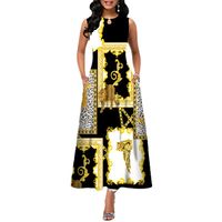 Women's Straight Skirt Fashion Round Neck Printing Sleeveless Polka Dots Flower Leopard Maxi Long Dress Daily main image 4