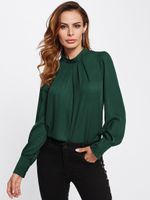 Women's Blouse Long Sleeve Blouses British Style Solid Color main image 3