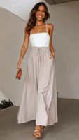 Women's Street Casual Printing Solid Color Full Length Wide Leg Pants main image 3