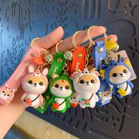 Cute Dog Pvc Women's Bag Pendant Keychain main image 4