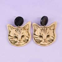 Fashion Cat Arylic Printing Women's Ear Studs 1 Pair main image 2
