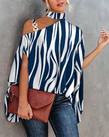 Women's Short Sleeve Blouses Printing Fashion Leaf Color Block Feather main image 2