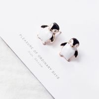 Cartoon Style Clouds Panda Strawberry Alloy Enamel Inlay Artificial Diamond Women's Ear Studs 1 Pair sku image 3