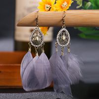 Fashion Hollow Geometric Water Drop Point Drill Feather Drop Earrings Wholesale sku image 8