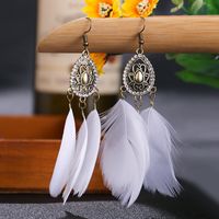 Fashion Hollow Geometric Water Drop Point Drill Feather Drop Earrings Wholesale sku image 7