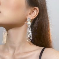 Exaggerated Water Droplets Tassel Rhinestone Inlay Rhinestones Drop Earrings 1 Pair main image 3