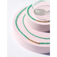 Basic Solid Color Natural Stone Titanium Steel Beaded Necklace 1 Piece main image 5