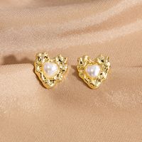 Mode Feuille Fleur Alliage Gland Placage Perles Artificielles Femmes Boucles D'oreilles Boucles D'oreilles 1 Paire sku image 1