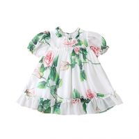 Summer Short-sleeved Girls Dress Sweet Printing Baby Clothing sku image 12