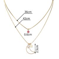 Fashion Star Moon Stainless Steel Plating Zircon Layered Necklaces 1 Piece main image 2