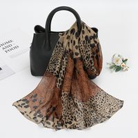 Women's Fashion Leopard Chiffon Patchwork Silk Scarves main image 6