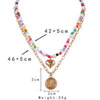 Retro Geometric Letter Heart Shape Alloy Plating Women's Layered Necklaces 1 Piece main image 4