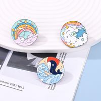 Fashion Clouds Rainbow Dolphin Alloy Stoving Varnish Unisex Brooches main image 5