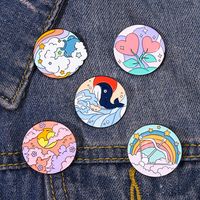 Fashion Clouds Rainbow Dolphin Alloy Stoving Varnish Unisex Brooches main image 4