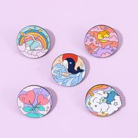 Fashion Clouds Rainbow Dolphin Alloy Stoving Varnish Unisex Brooches main image 3