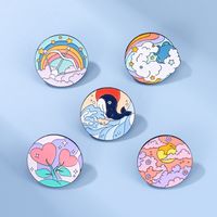 Fashion Clouds Rainbow Dolphin Alloy Stoving Varnish Unisex Brooches main image 6