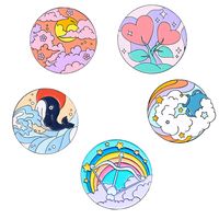 Fashion Clouds Rainbow Dolphin Alloy Stoving Varnish Unisex Brooches main image 2
