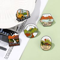 Fashion Letter Oval Scenery Alloy Plating Unisex Brooches main image 3