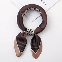 Women's Simple Style Leopard Satin Printing Silk Scarves main image 4