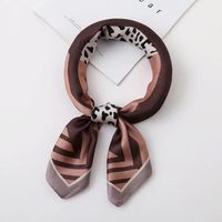 Women's Simple Style Leopard Satin Printing Silk Scarves main image 5