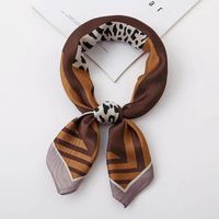Women's Simple Style Leopard Satin Printing Silk Scarves sku image 4